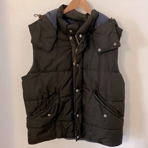H & M mens down vest with detachable hood.
